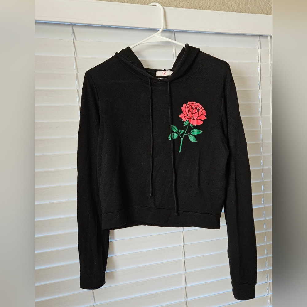 Cropped lightweight hoodie